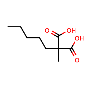 Chemical structure of 2-Methyl-2-pentylmalonic acid , CAS 127839-45-6, AChemBlock AD268529