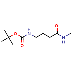 Chemical structure of tert-Butyl N-[3-(methylcarbamoyl)propyl]carbamate , CAS 154656-96-9, AChemBlock AD268537