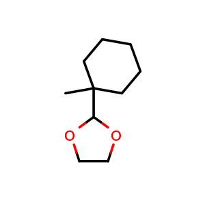 Chemical structure of 2-(1-Methylcyclohexyl)-1,3-dioxolane , CAS 24463-38-5, AChemBlock AD268552