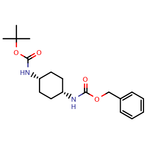 Chemical structure of cis-(4-tert-Butoxycarbonylaminocyclohexyl)carbamic acid benzyl ester , CAS 509143-03-7, AChemBlock AD268565