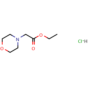 Chemical structure of Ethyl morpholinoacetate hydrochloride , CAS 6551-34-4, AChemBlock AD268571