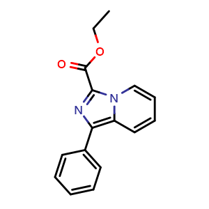 Chemical structure of Ethyl 1-phenylimidazo[1,5-a]pyridine-3-carboxylate , CAS 885276-81-3, AChemBlock AD268588