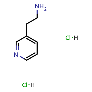 Chemical structure of 2-(3-Pyridinyl)ethanamine dihydrochloride , CAS 90345-16-7, AChemBlock AD268589