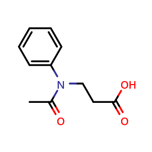Chemical structure of 3-(N-phenylacetamido)propanoic acid , CAS 99855-42-2, AChemBlock AD268590
