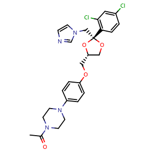 Chemical structure of (+)-Ketoconazole , CAS 142128-59-4, AChemBlock AD268612