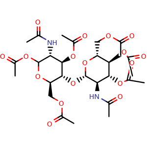 Chemical structure of Chitobiose Octaacetate , CAS 41670-99-9, AChemBlock AD268657