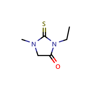 Chemical structure of 3-Ethyl-1-methyl-2-thioxoimidazolidin-4-one , CAS 64895-98-3, AChemBlock AD268667