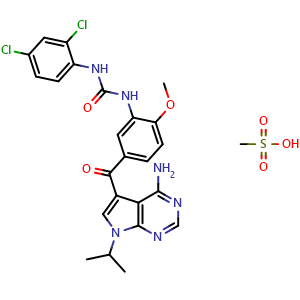 Chemical structure of CE-245677 mesylate , CAS 941588-94-9, AChemBlock AD268682