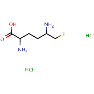 Chemical structure of 5-Fluoromethylornithine dihydrochloride , CAS 124796-41-4, AChemBlock AD268702