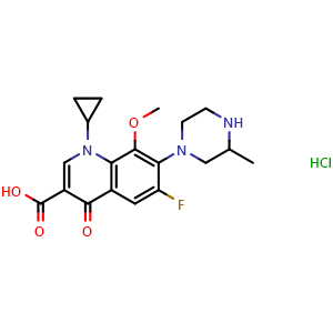 Chemical structure of Gatifloxacin hydrochloride , CAS 121577-32-0, AChemBlock AD268763