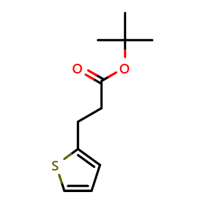 Chemical structure of tert-Butyl 3-(thiophen-2-yl)propanoate , CAS 133486-67-6, AChemBlock AD268783