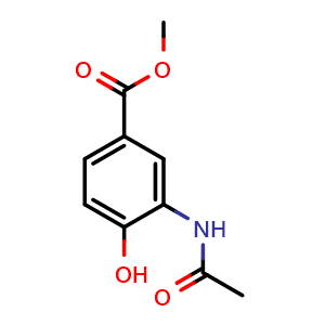 Chemical structure of Methyl 3-acetamido-4-hydroxybenzoate , CAS 126360-59-6, AChemBlock AD268801
