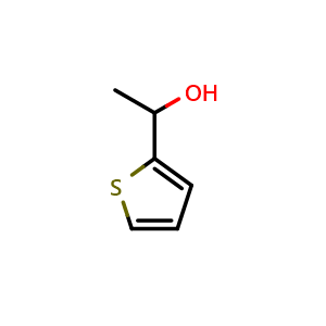 Chemical structure of 1-(Thiophen-2-yl)ethanol , CAS 2309-47-9, AChemBlock AD268811