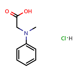 Chemical structure of 2-(Methyl(phenyl)amino)acetic acid hydrochloride , CAS 21911-75-1, AChemBlock AD268815
