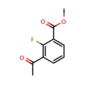 Chemical structure of methyl 3-acetyl-2-fluorobenzoate , CAS 1785420-22-5, AChemBlock AD268818
