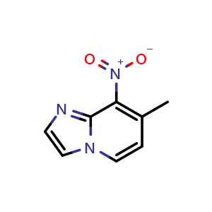 Chemical structure of 7-methyl-8-nitroimidazo[1,2-a]pyridine , CAS 1093239-74-7, AChemBlock AD268825