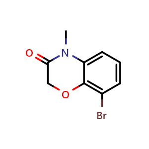 Chemical structure of 8-bromo-4-methyl-2H-benzo[b][1,4]oxazin-3(4H)-one , CAS 1267429-80-0, AChemBlock AD268826
