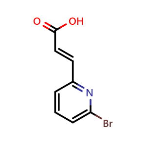 Chemical structure of (E)-3-(6-bromopyridin-2-yl)acrylic acid , CAS 1454890-97-1, AChemBlock AD268830