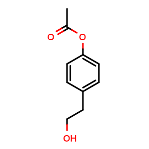 Chemical structure of 4-(2-hydroxyethyl)phenyl acetate , CAS 60037-43-6, AChemBlock AD268858