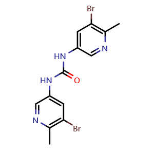 Chemical structure of 1,3-bis(5-bromo-6-methylpyridin-3-yl)urea , AChemBlock AD268862