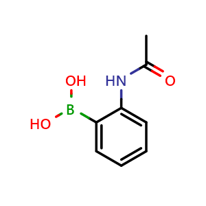 Chemical structure of (2-acetamidophenyl)boronic acid , CAS 169760-16-1, AChemBlock AD268866