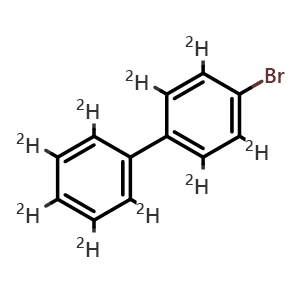Chemical structure of 4-Bromo-1,1'-biphenyl-d9 , CAS 142475-00-1, AChemBlock AD268875