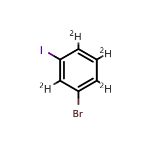 Chemical structure of 1-Bromo-3-iodobenzene-d4 , CAS 2363787-31-7, AChemBlock AD268881
