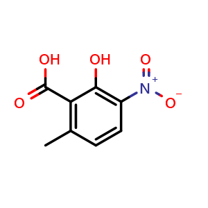Chemical structure of 2-Hydroxy-6-methyl-3-nitrobenzoic acid , CAS 654684-13-6, AChemBlock AD268913