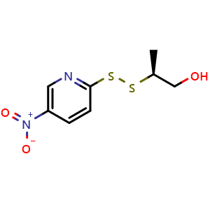 Chemical structure of (S)-2-((5-Nitropyridin-2-yl)disulfanyl)propan-1-ol , CAS 1887238-64-3, AChemBlock AD268934