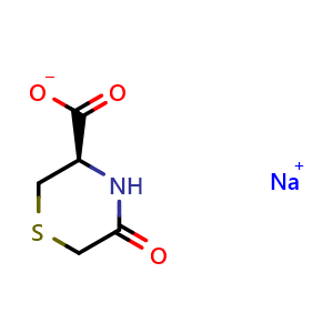 Chemical structure of sodium (R)-5-oxothiomorpholine-3-carboxylate , CAS 88933-48-6, AChemBlock AD268942