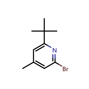 Chemical structure of 2-Bromo-6-(tert-butyl)-4-methylpyridine , CAS 2645416-23-3, AChemBlock AD268983
