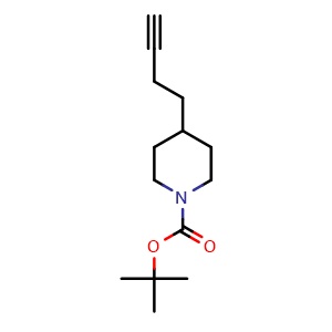 Chemical structure of Boc-Pip-butyn , CAS 1346153-07-8, AChemBlock AD269001