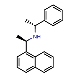 Chemical structure of (R)-1-(Naphthalen-1-yl)-N-((R)-1-phenylethyl)ethanamine , CAS 183316-91-8, AChemBlock AD269033