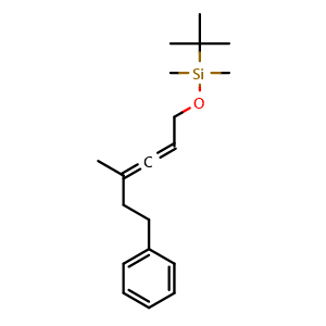 Chemical structure of Tert-butyldimethyl((4-methyl-6-phenylhexa-2,3-dien-1-yl)oxy)silane , AChemBlock AD269039