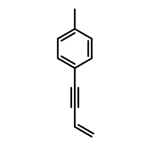 Chemical structure of 1-(But-3-en-1-yn-1-yl)-4-methylbenzene , CAS 30011-66-6, AChemBlock AD269075