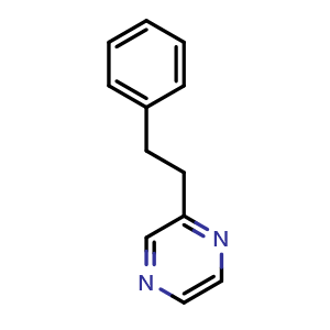 Chemical structure of 2-Phenethylpyrazine , CAS 91391-83-2, AChemBlock AD269084
