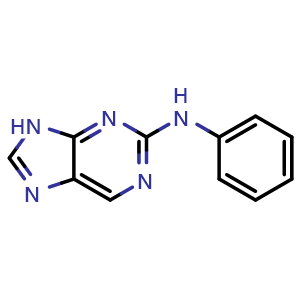 Chemical structure of N-Phenyl-9H-purin-2-amine , CAS 857400-36-3, AChemBlock AD269087