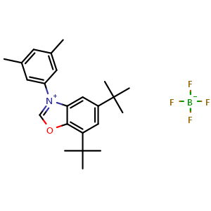 Chemical structure of 5,7-Di-tert-butyl-3-(3,5-dimethylphenyl)benzo[d]oxazol-3-ium tetrafluoroborate , CAS 2750161-98-7, AChemBlock AD269092