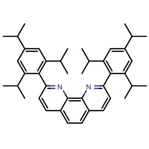 Chemical structure of 2,9-Bis(2,4,6-triisopropylphenyl)-1,10-phenanthroline , CAS 2135948-47-7, AChemBlock AD269099