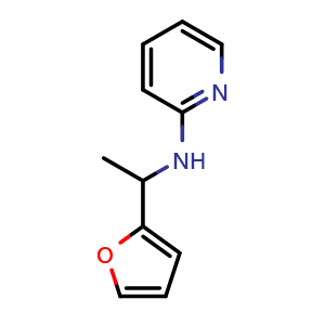 Chemical structure of N-[1-(furan-2-yl)ethyl]pyridin-2-amine , CAS 355833-74-8, AChemBlock AD269103