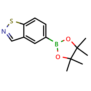 Chemical structure of 5-(4,4,5,5-Tetramethyl-1,3,2-dioxaborolan-2-yl)benzo[d]isothiazole , CAS 1313488-97-9, AChemBlock AD269119