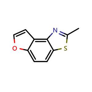 Chemical structure of 2-Methylbenzofuro[4,5-d]thiazole , CAS 425429-33-0, AChemBlock AD269142