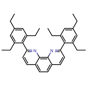 Chemical structure of 2,9-Bis(2,4,6-triethylphenyl)-1,10-phenanthroline , CAS 2173362-84-8, AChemBlock AD269144