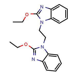 Chemical structure of 1,2-Bis(2-ethoxy-1H-benzo[d]imidazol-1-yl)ethane , AChemBlock AD269148