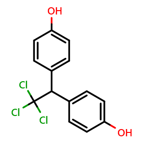 Chemical structure of 4,4'-(2,2,2-Trichloroethane-1,1-diyl)diphenol , CAS 2971-36-0, AChemBlock AD269159