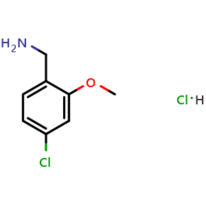 Chemical structure of (4-Chloro-2-methoxyphenyl)methanamine hydrochloride , CAS 2751614-75-0, AChemBlock AD269176