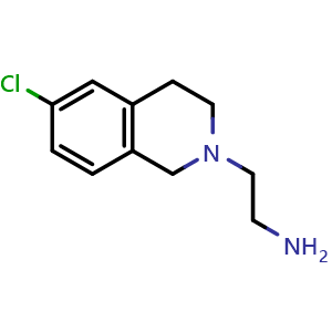 Chemical structure of 6-Chloro-3,4-dihydro-2(1H)-isoquinolineethanamine , CAS 1359092-85-5, AChemBlock AD269180