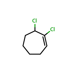 Chemical structure of 1,7-Dichlorocycloheptene , CAS 57615-43-7, AChemBlock AD269182