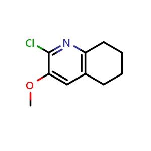Chemical structure of 2-Chloro-3-methoxy-5,6,7,8-tetrahydroquinoline , CAS 1511835-15-6, AChemBlock AD269186