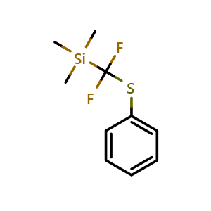Chemical structure of (Difluoro(phenylthio)methyl)trimethylsilane , CAS 536975-49-2, AChemBlock AD269211